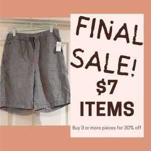 Old navy grey cotton shorts boys XL NWT